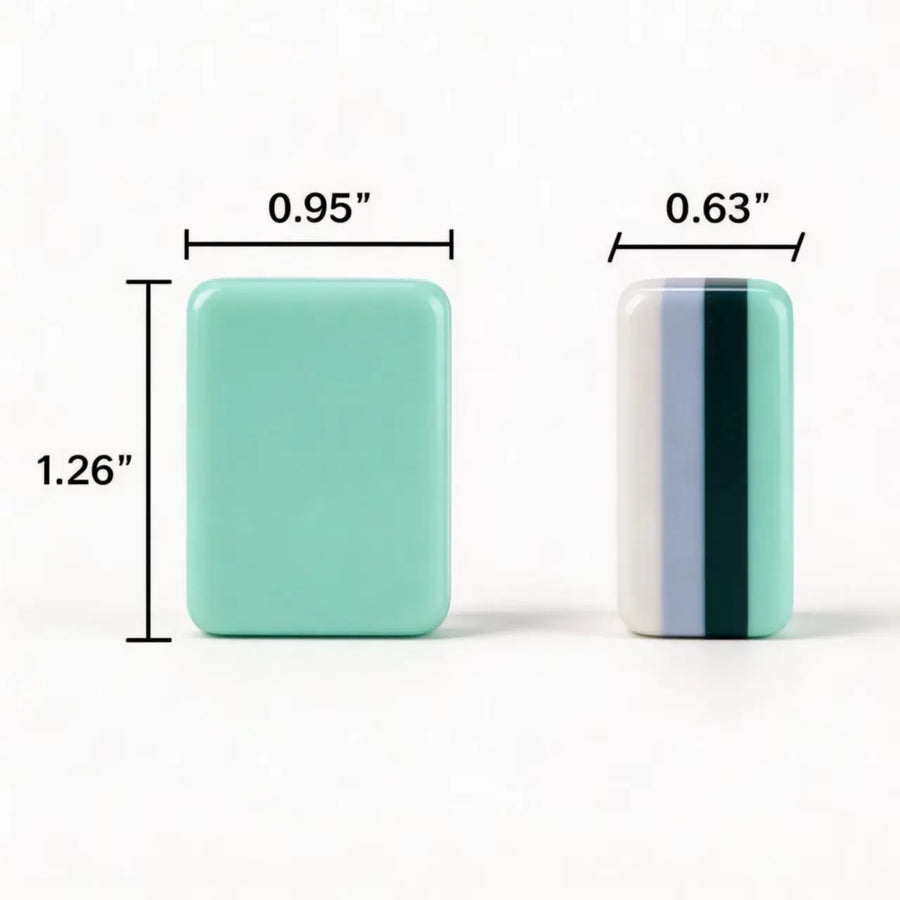 American Mahjong Tiles, 160 Count, Mint Green Face with Navy Blue Layered Band, view 5