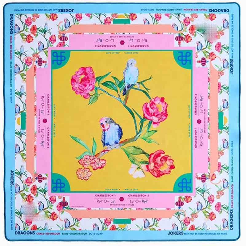 Mahjong Mat, Foldable Waterproof Neoprene, Non-Slip, Quiet, Modern Chinoiserie Lantern Print, view 6