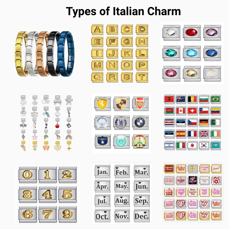 Mahjong Italian Charm Bracelet, Stainless Steel, Dragon and Yin-Yang Charms, Interchangeable, view 6