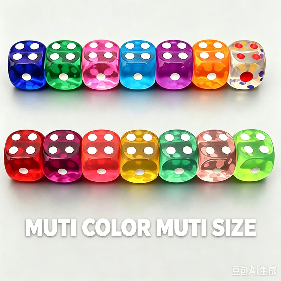 Mahjong Dice, 16mm, 100 Pieces per Set, Multiple Colors for Board Games, view 3