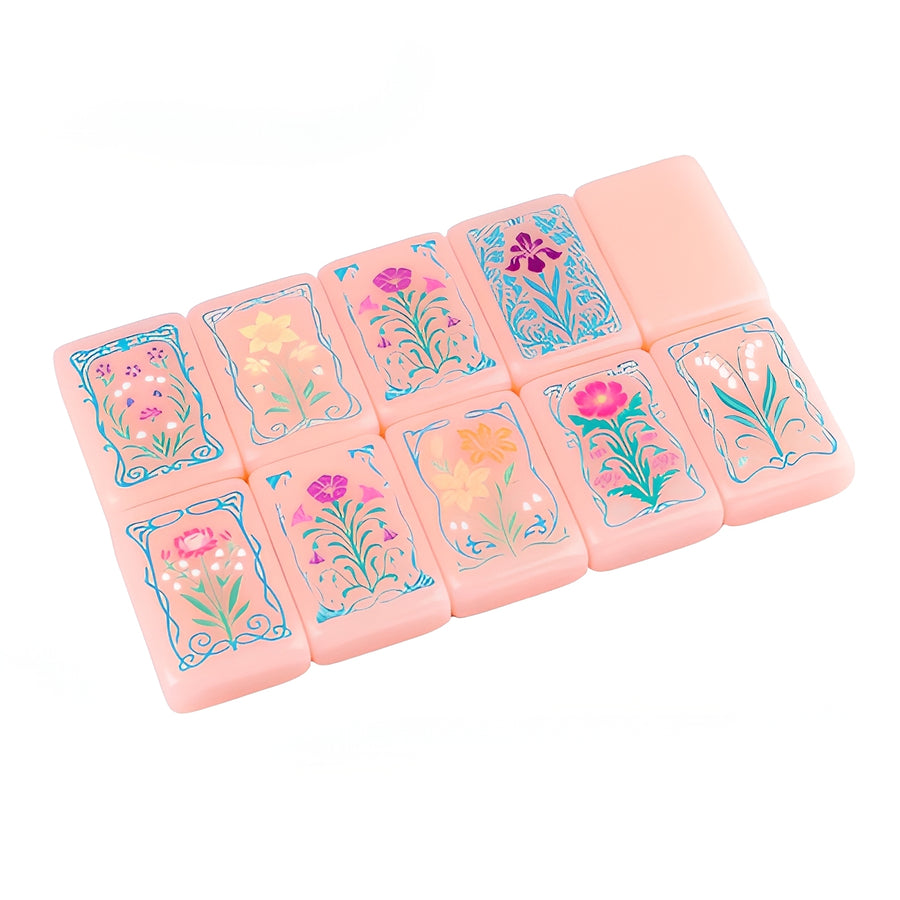 American Mahjong Set, 160 CNC Processed Crystal Acrylic Tiles, Pink Parisian Style, view 3