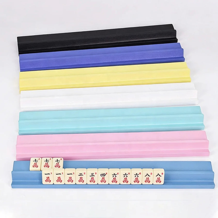 American Mahjong Racks and Pushers, Set of 4, Modern Wood, Colorful Design, view 2