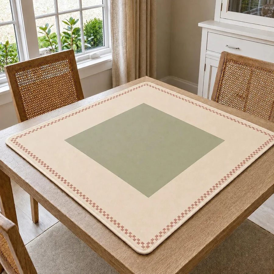 American Mahjong Mat with Storage Bag, Neoprene, Non-Slip, Noise Reducing, Peony and Peacock