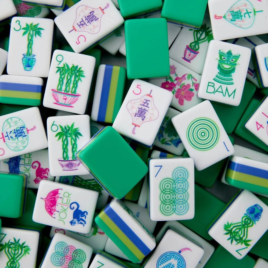 American Mahjong Set, 160 Carved Acrylic Tiles with Case, Baby Purple