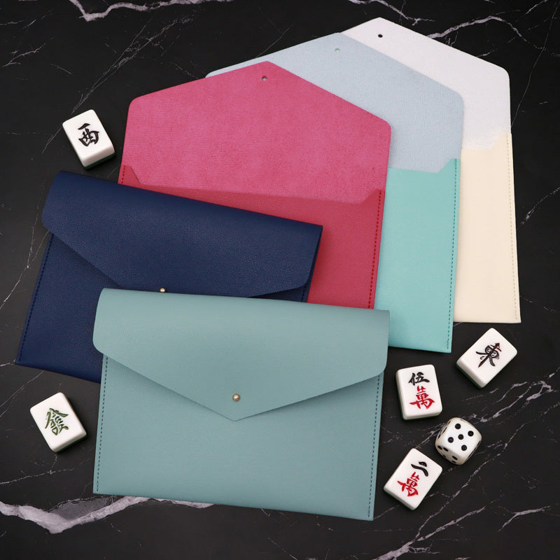 Mahjong Card Case, PU Leather Envelope Wallet Style, Protective Cover, view 5