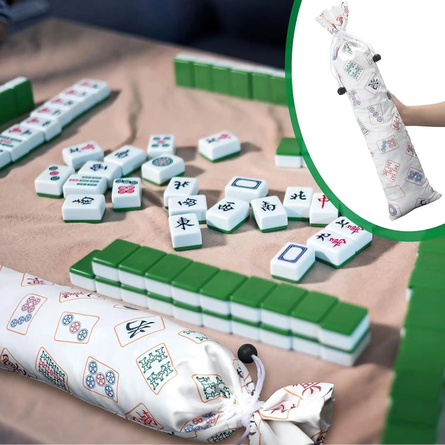 Mahjong Storage Bag with Drawstring Closure, Patterned Design, view 4