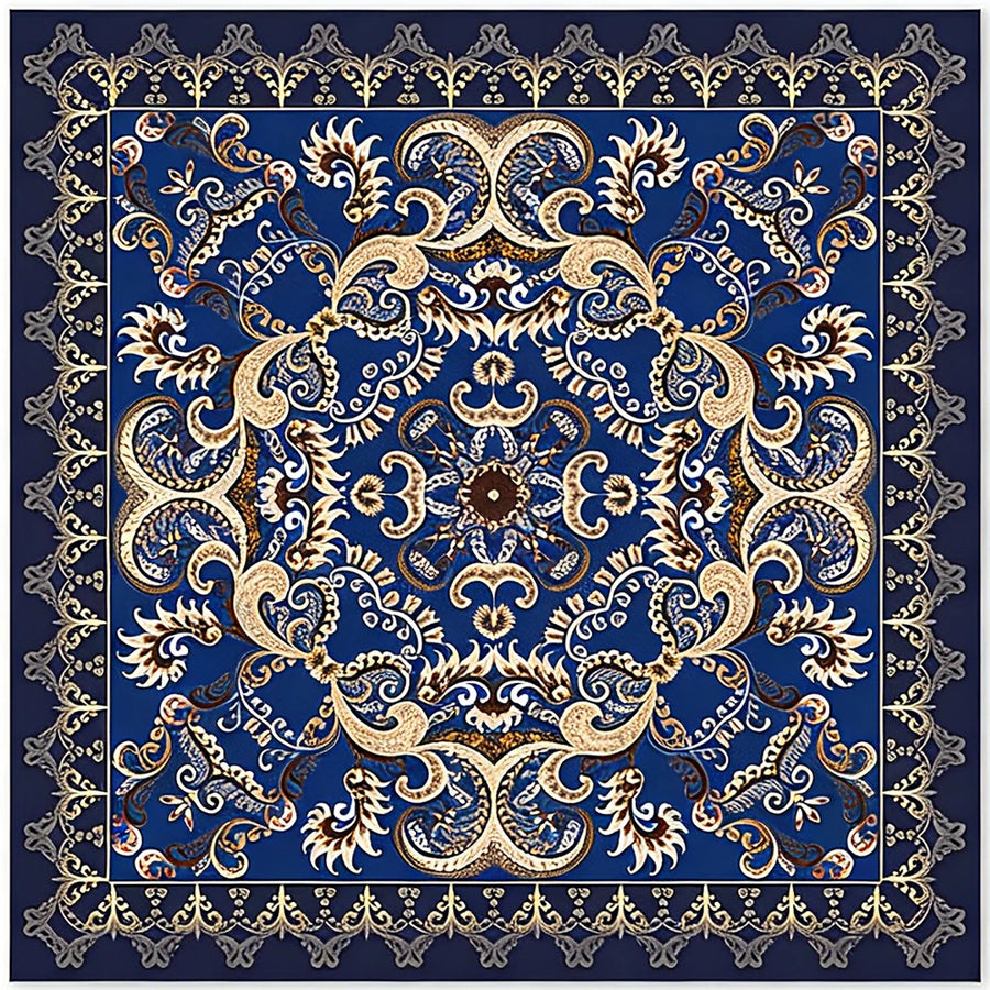 American Mahjong Mat, Neoprene, Non-Slip, Washable, Deep Purple Baroque Paisley Floral, view 11
