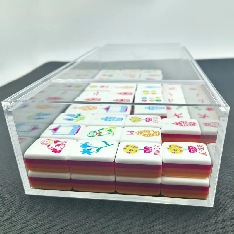 American Mahjong Storage Case, Clear Acrylic Box, Holds up to 160 Tiles, view 5