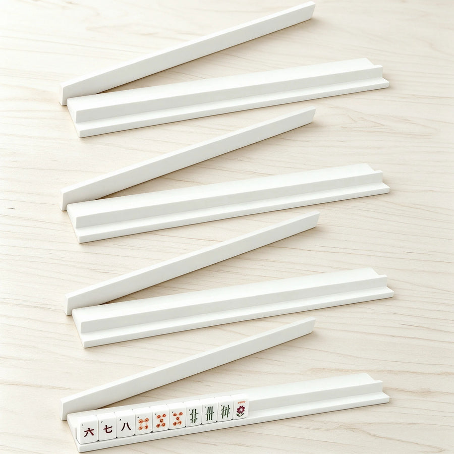 Mahjong Tile Racks and Pushers, Set of 4, 20 Inch Foldable Modern Wood, Portable, view 7