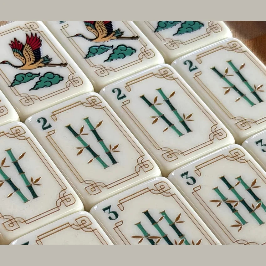 American Mahjong Tile Set, 160 Pieces, Acrylic Tiles with Crane Design, view 4