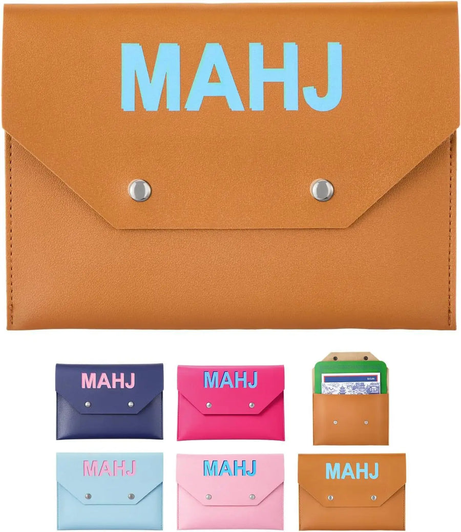 Mahjong Card Holder with Magnetic Closure, Portable Rule Card Storage Case and Protective Pouch, view 12