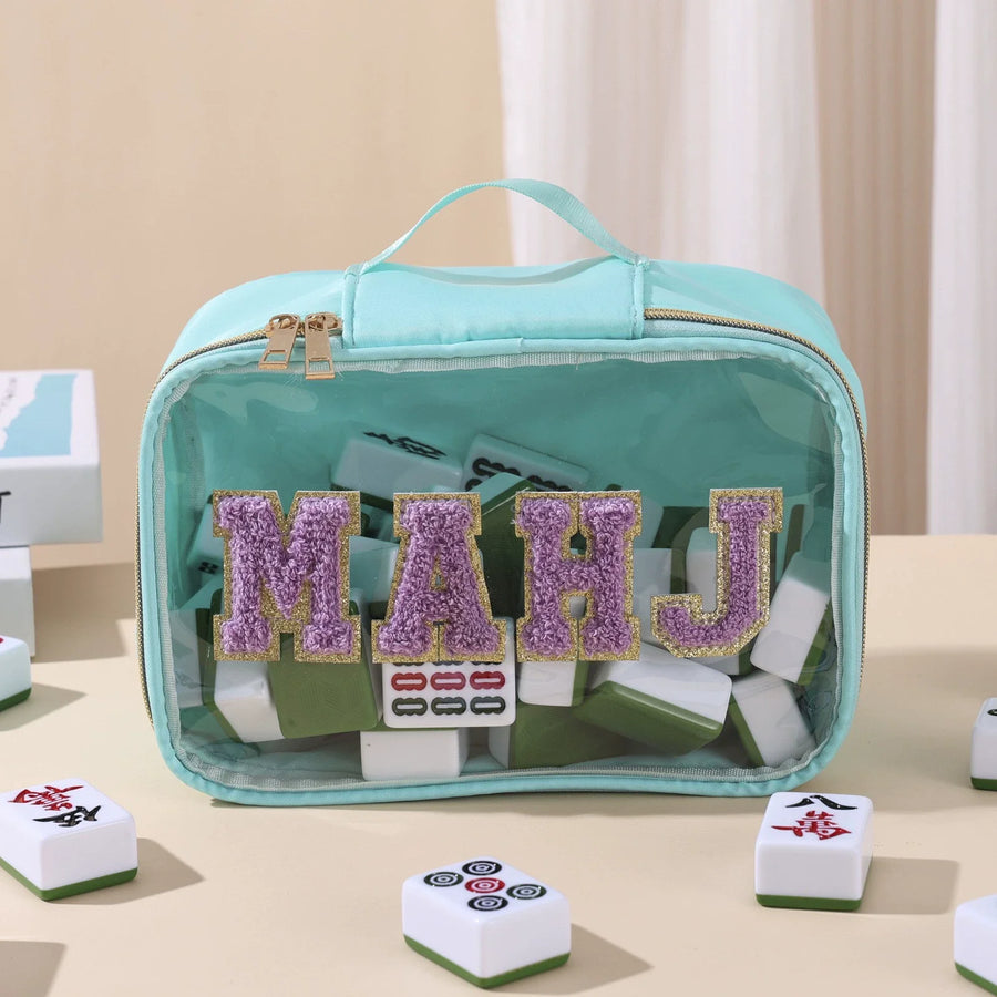 American Mahjong Storage Bag with Clear Window, Large Capacity Travel Carry Case for Tile Set, view 10