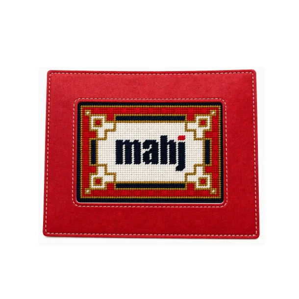 Self-Finishing Needlepoint Mahjong Card Sleeve, PU Leather, Multiple Colors, view 12