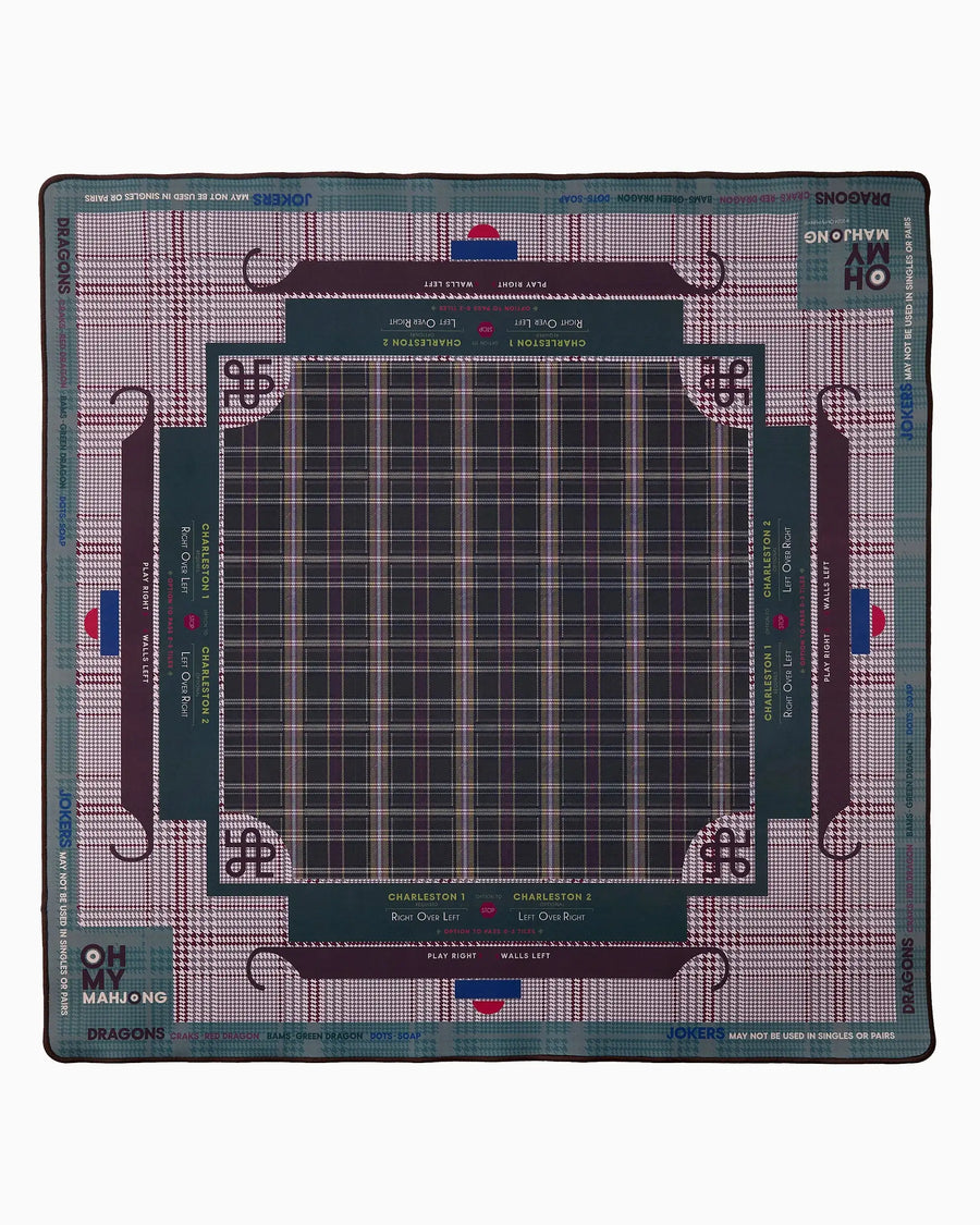 Mahjong Mat for American Mahjong Sets, Neoprene, Rose Floral Pattern