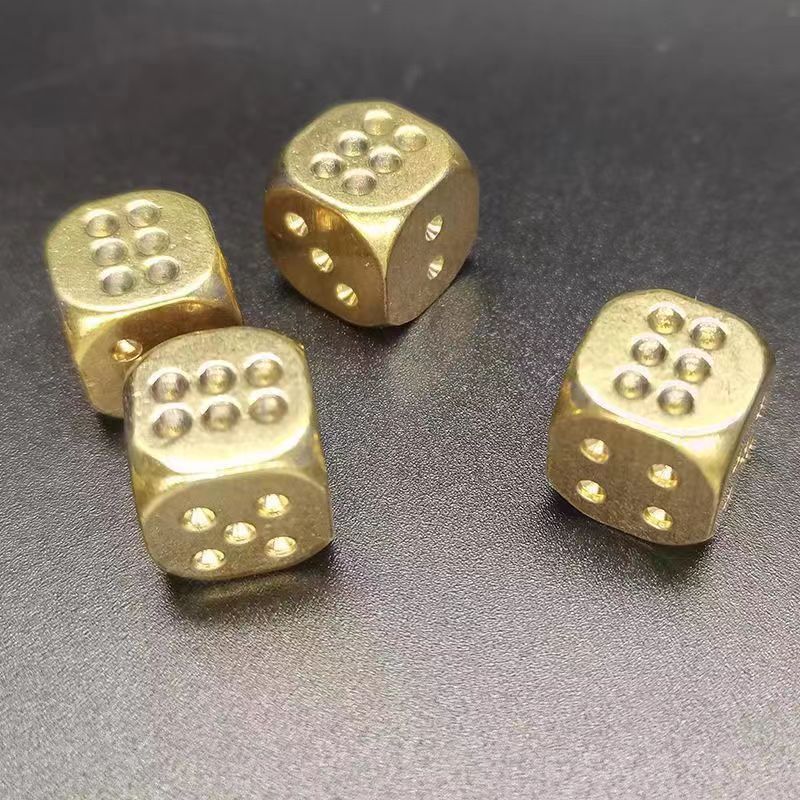Mahjong Dice, Polished Solid Brass Square Dice, Metal Dice Ornament, view 6