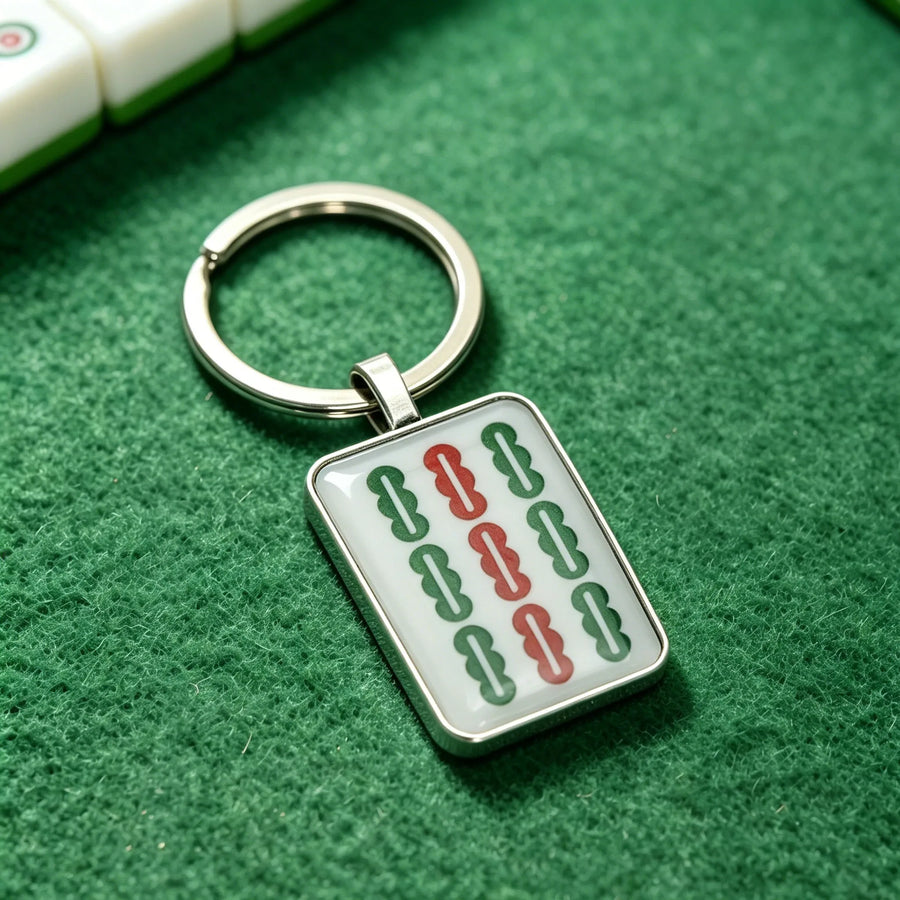 Mahjong Tile Keychain, Stainless Steel, Waterproof, for Bag or Backpack, view 8