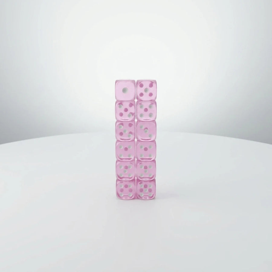 Mahjong Dice, Set of 4, 16 mm (0.63 Inch) Transparent Multicolor Acrylic Cube Dice, view 2