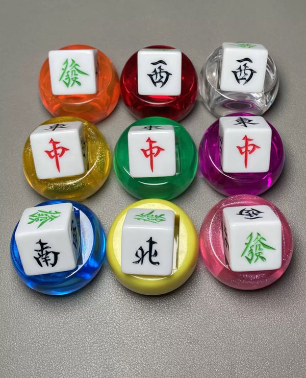 Mahjong Wind Indicator Dealer Marker, Transparent Multicolor Acrylic, for Chinese and American Mahjong