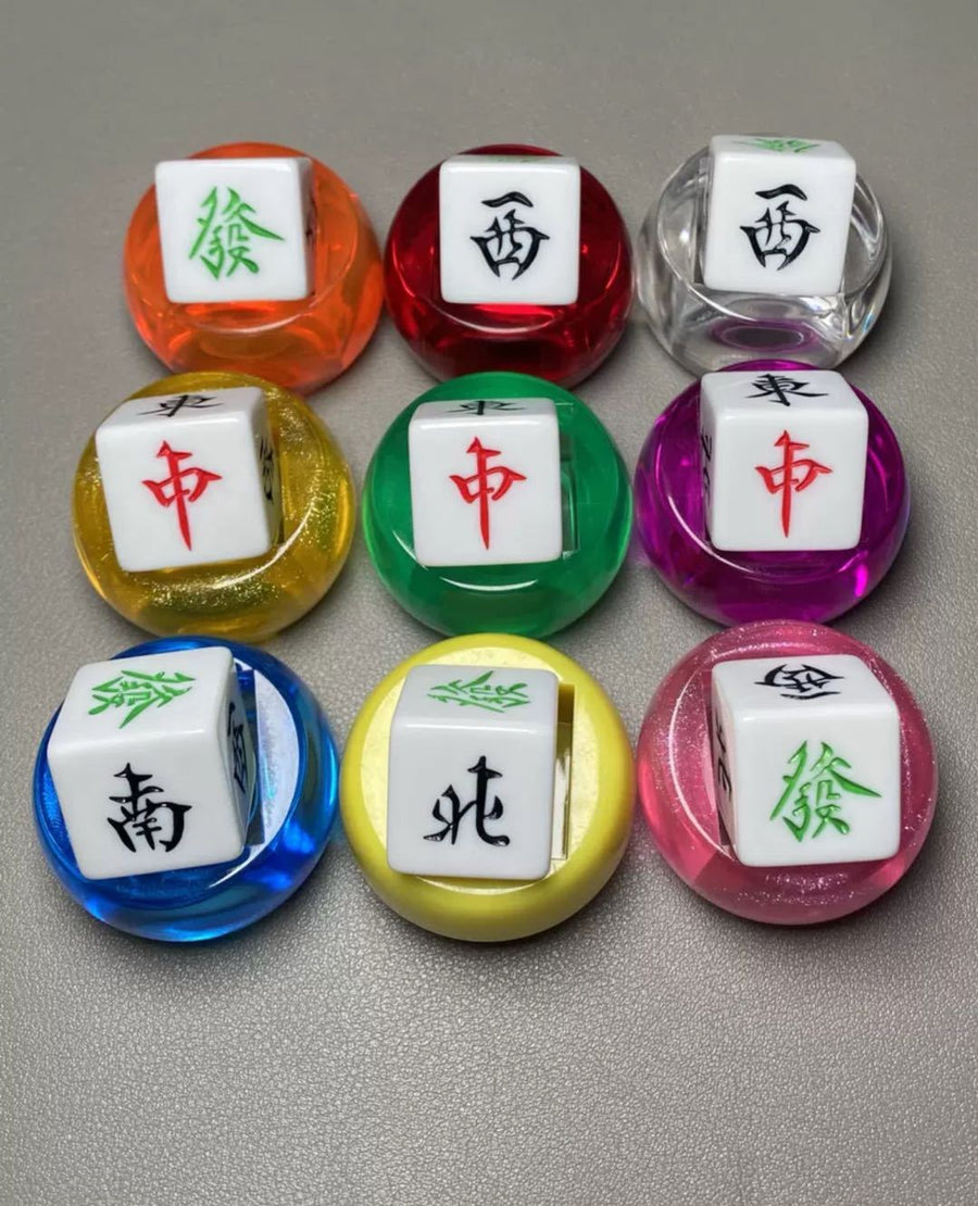 Mahjong Wind Indicator Dealer Marker, Transparent Multicolor Acrylic, for Chinese and American Mahjong