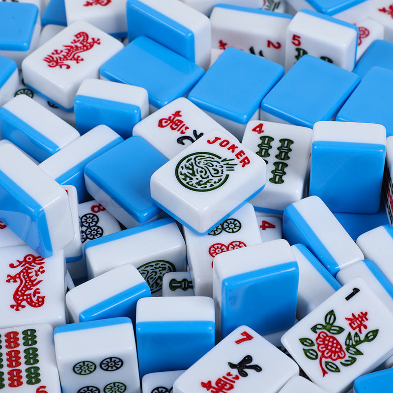 American Mahjong Set, 160 Tiles, 30mm Acrylic, for 4 Players, Sky Blue