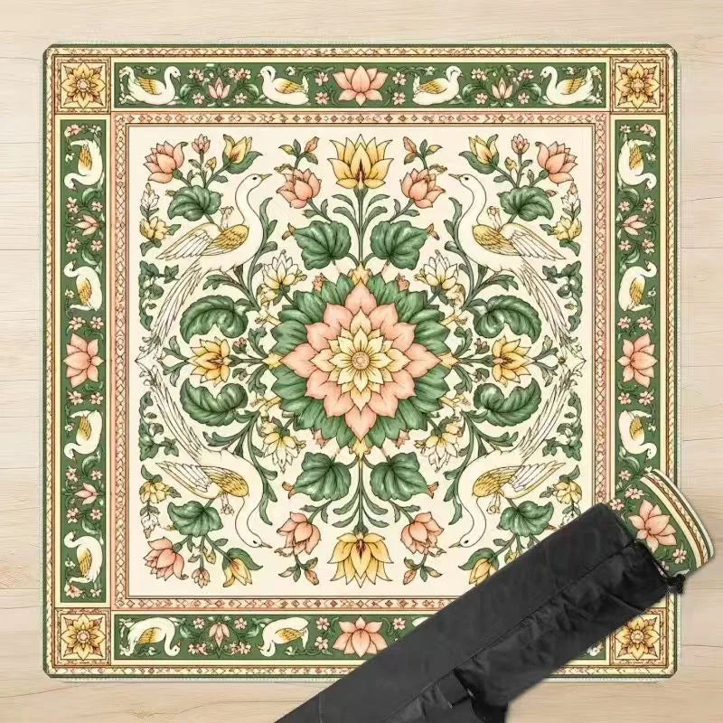 American Mahjong Mat with Rules and Carry Bag, 31.5 x 31.5 Inch Foldable Rubber, Non-Slip, Noise Reducing, view 9