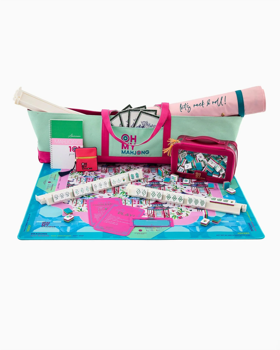 Mahjong Storage Bag, Clear PVC with Zipper and Fringed Handle, Portable Travel Bag, Multicolor, view 5