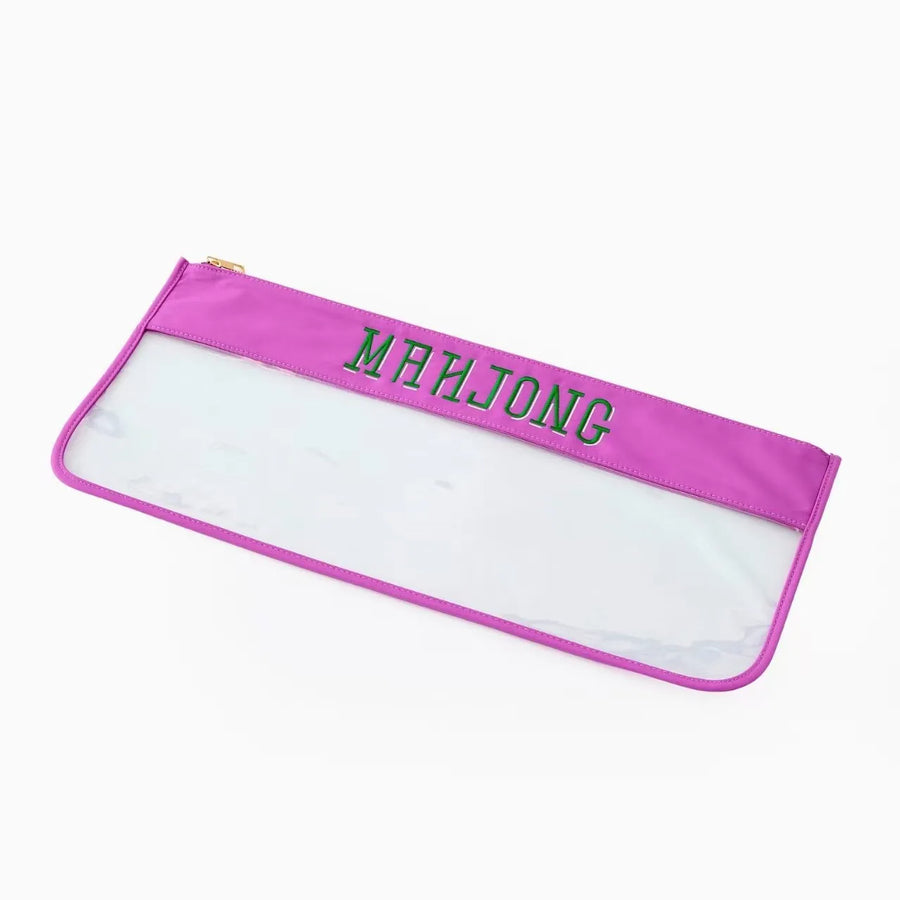 Mahjong Storage Bag with Embroidered Letters, Large Capacity Portable Travel Bag