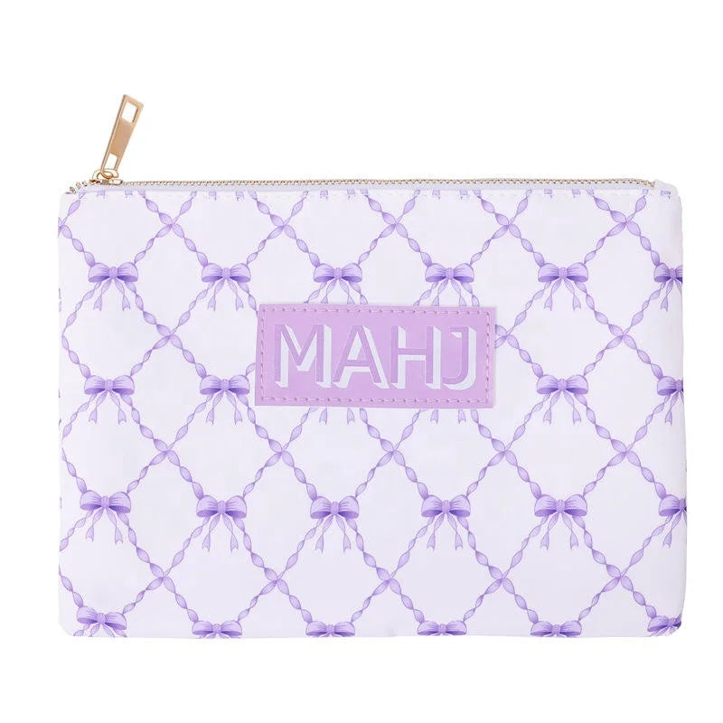 Mahjong Tote Bag with Zipper, Foldable Waterproof Nylon, Portable Storage Pouch, view 6