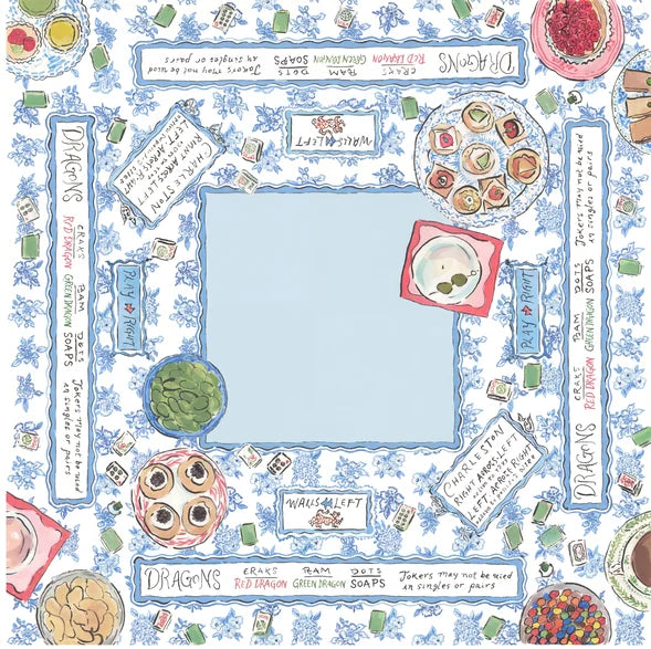 Mahjong Mat, Waterproof Foldable Rubber Tablecloth, Portable Game Mat