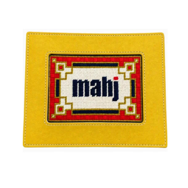 Self-Finishing Needlepoint Mahjong Card Sleeve, PU Leather, Multiple Colors, view 10