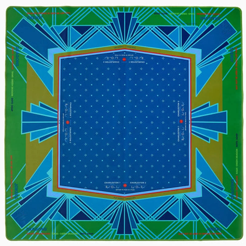 Mahjong Mat, Foldable Waterproof Neoprene, Non-Slip, Quiet, Modern Chinoiserie Lantern Print, view 10
