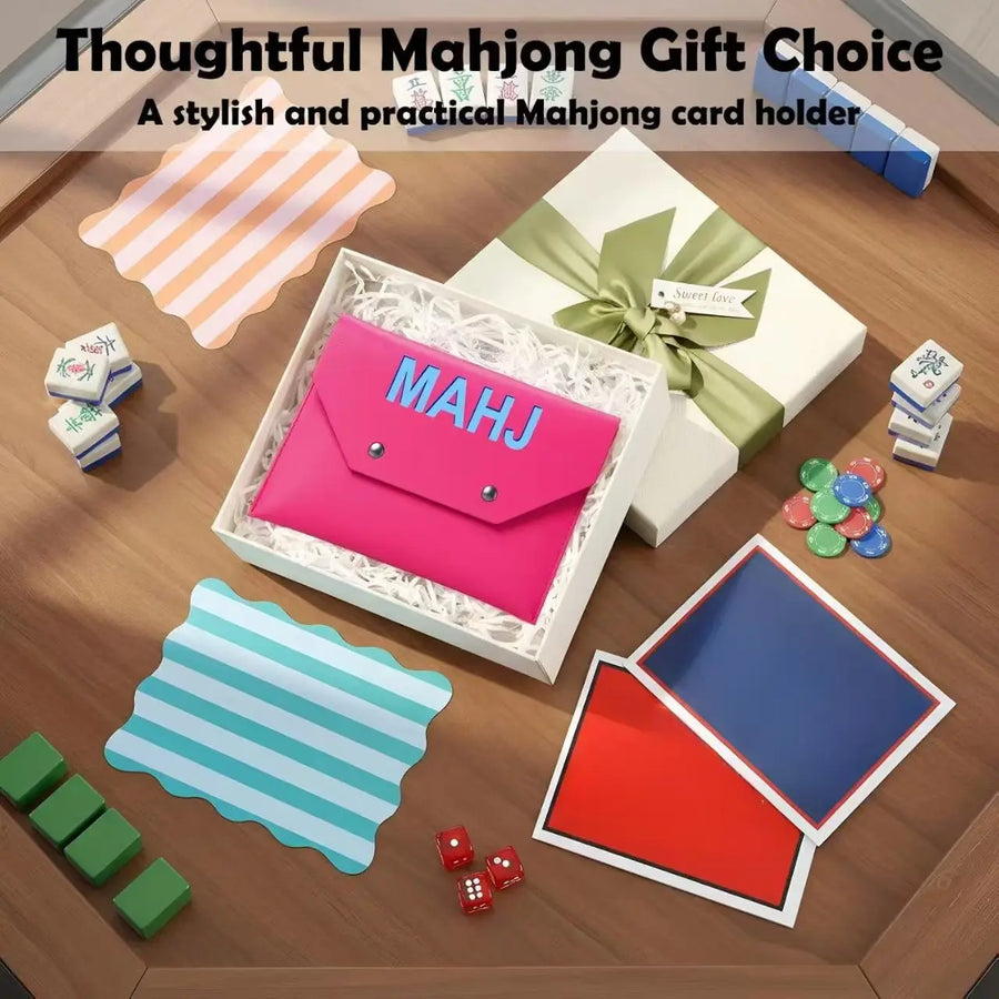 American Mahjong Card Holder Bag with Magnetic Closure, Travel Storage Bag, view 9