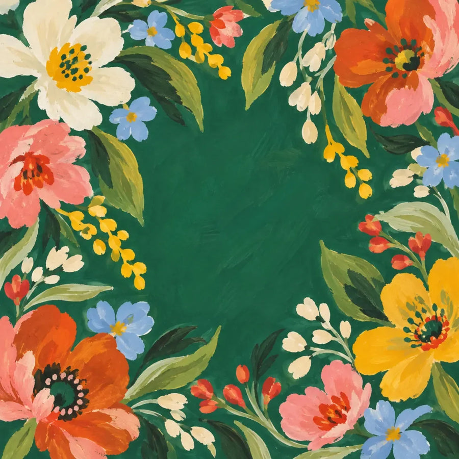 American Mahjong Mat with Storage Bag, Neoprene, Non-Slip, Noise Reducing, Peony and Peacock