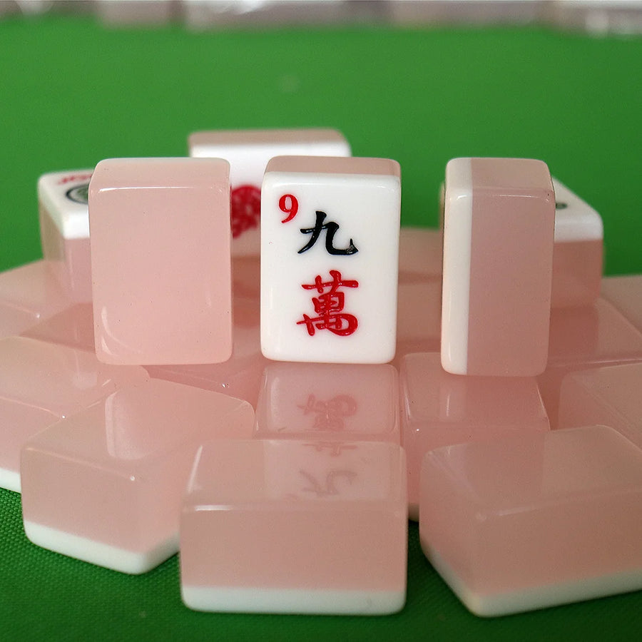 Mahjong Mat, Neoprene, Navy Blue and Orange with Red Flower Design, view 2