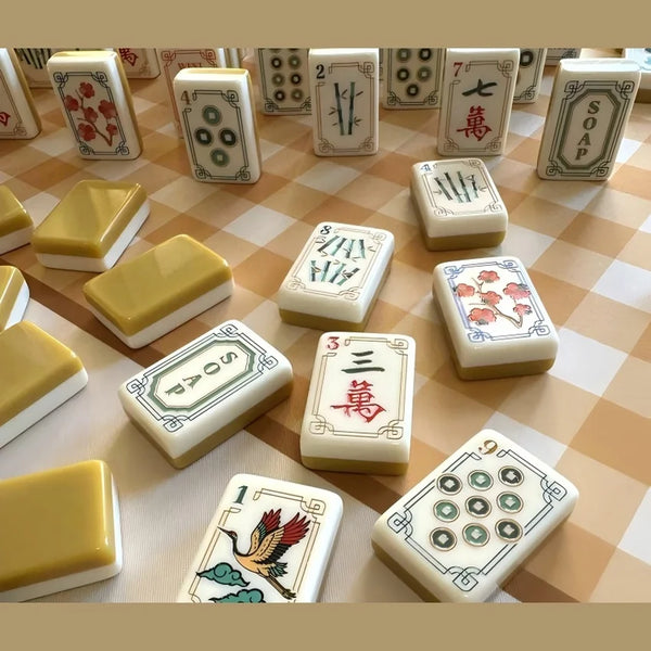 American Mahjong Tile Set, 160 Pieces, Acrylic Tiles with Crane Design