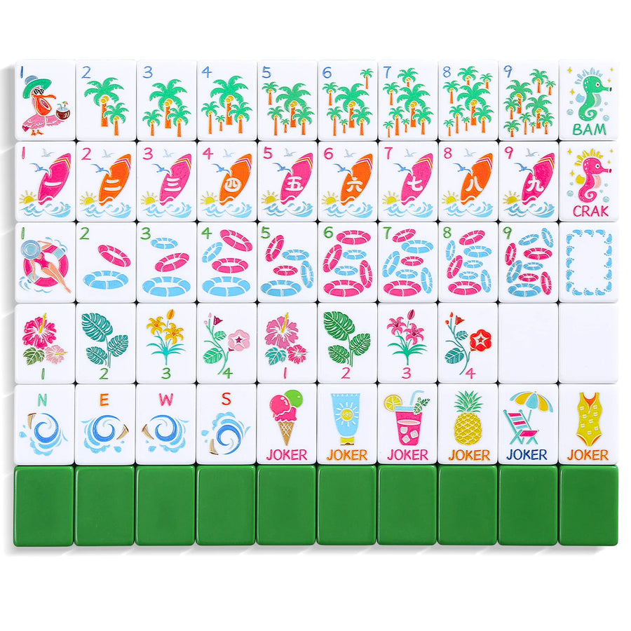 American Mahjong Set, 160 Layered Melamine Tiles, Purple Lady Floral Design, view 12