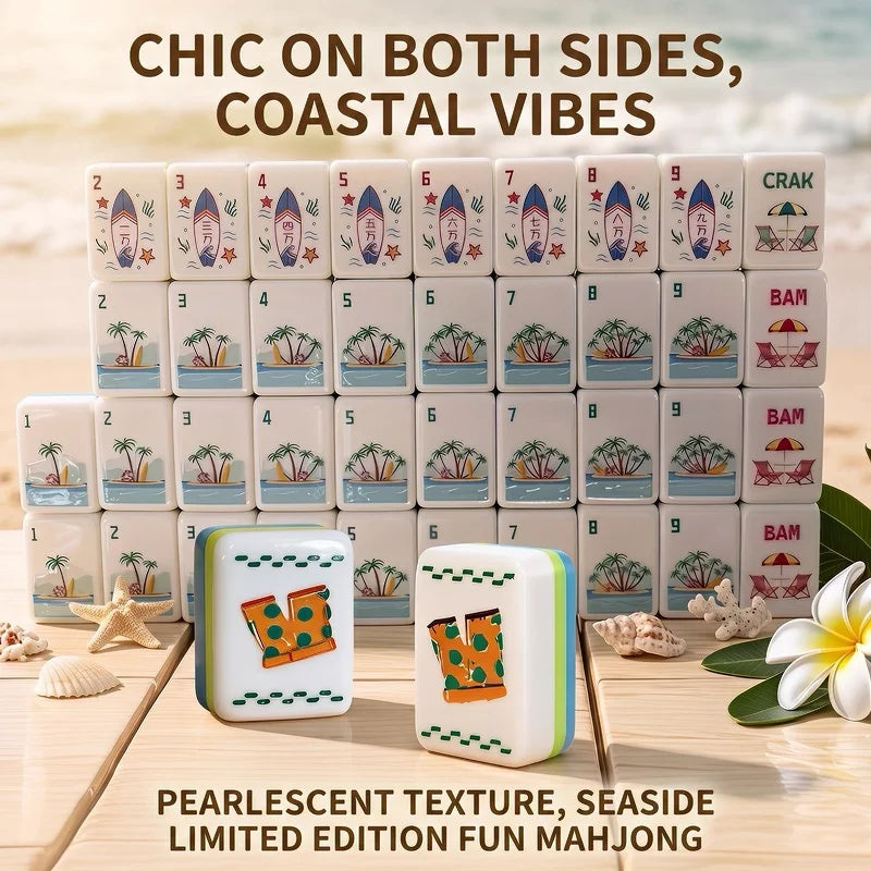 American Mahjong Set, 160 Tiles, 4 Layer, Beach Theme, Complete Set, view 6