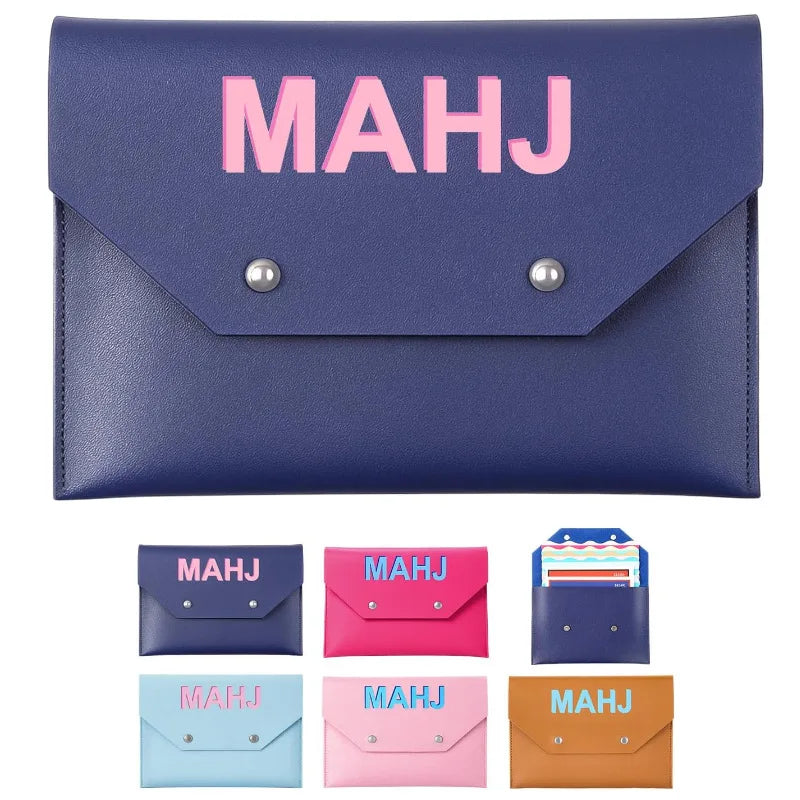 Mahjong Card Holder, PU Leather Protective Case, Expandable, Lightweight, view 2