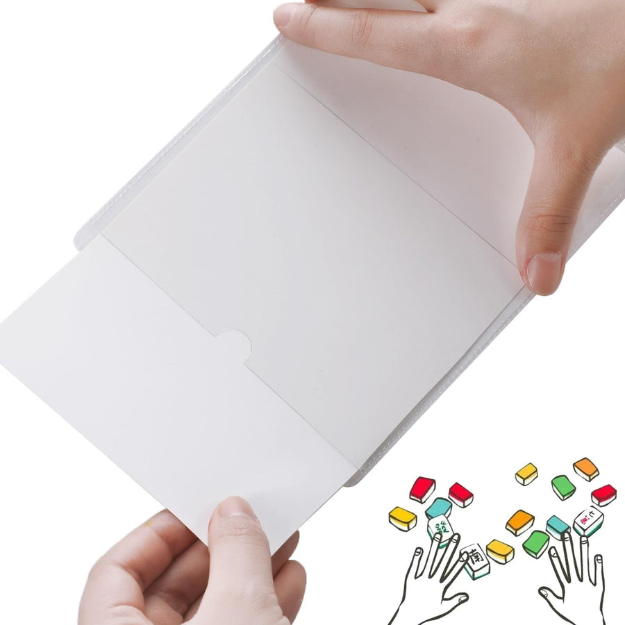 Mahjong Card Holder, Clear Plastic Tri-Fold Sleeve, Large Size 6 1/8 x 4 3/4 Inch, view 3