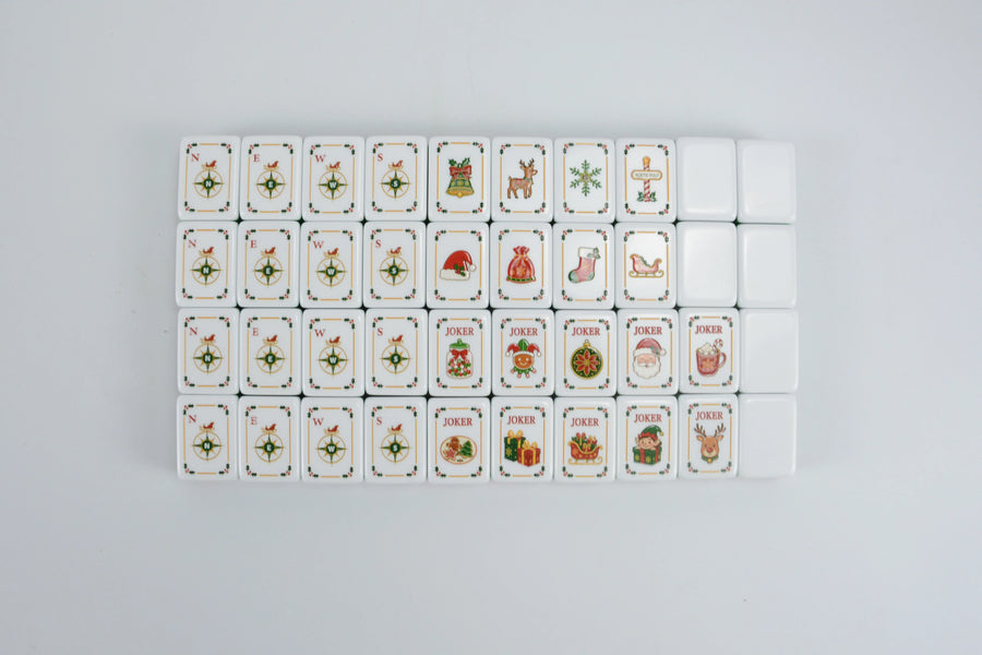 American Mahjong Set, Christmas Acrylic Tiles with 10 Jokers and Dice, view 5