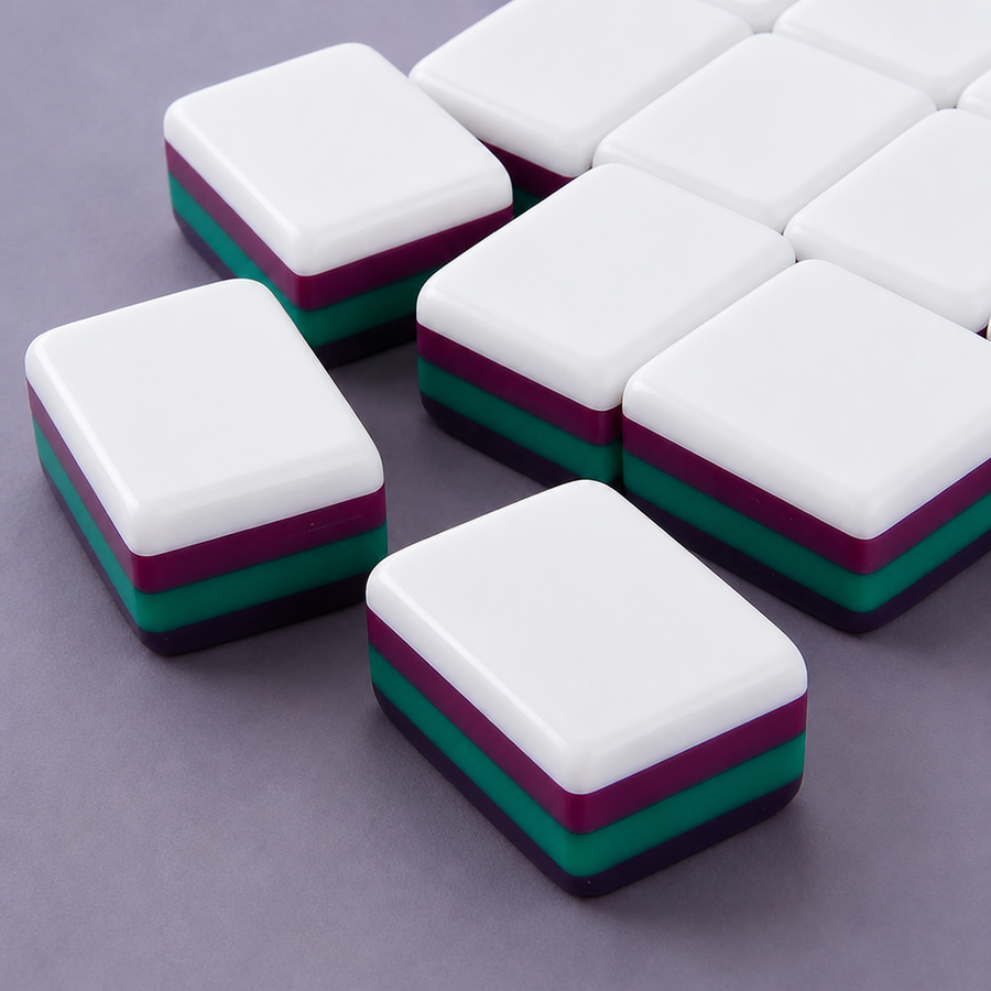 American Mahjong Set, 160 Acrylic Mah Jongg Tiles, 4 Layer, Purple
