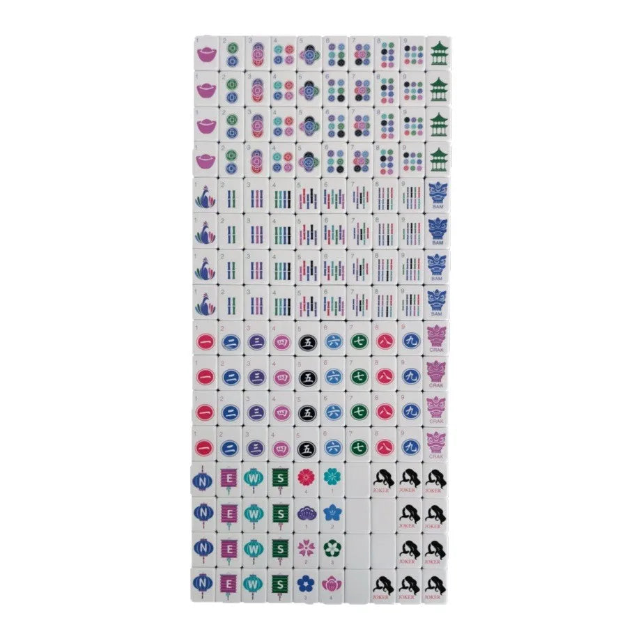 American Mahjong Set, 160 Tiles, 4 Layer Acrylic, Blue, with Cardboard Box, view 5