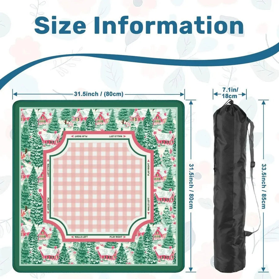Mahjong Play Mat with Storage Bag, Roll-Up Natural Rubber, Non-Slip, Waterproof, view 6