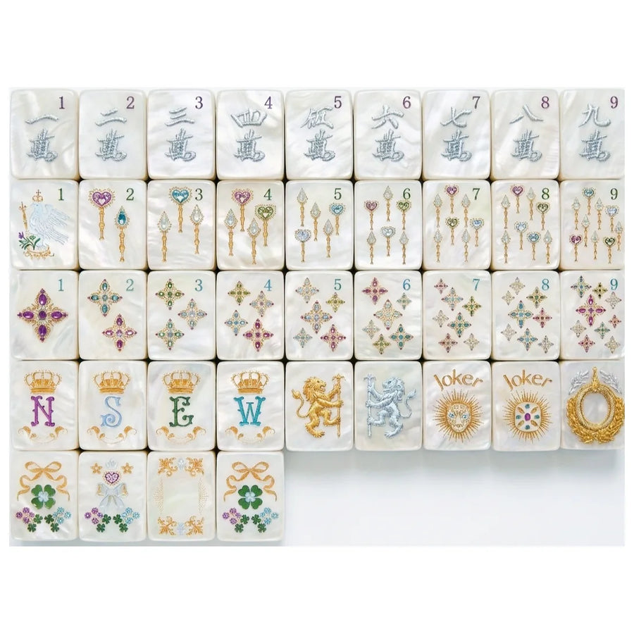 American Mahjong Set, Pearlescent White Shell Acrylic Tiles, Modern Style, for 4 Players, view 4