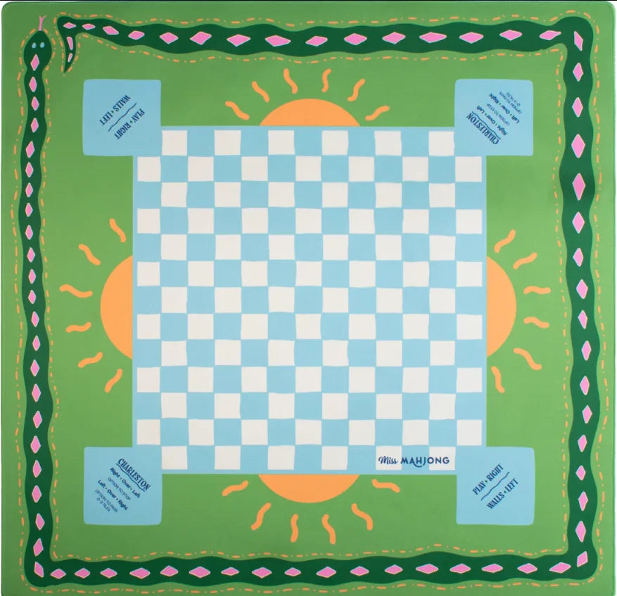Mahjong Mat, 31.5 x 31.5 Inch (80 cm) Rubber, Chinese Style Crane and Clouds, view 6
