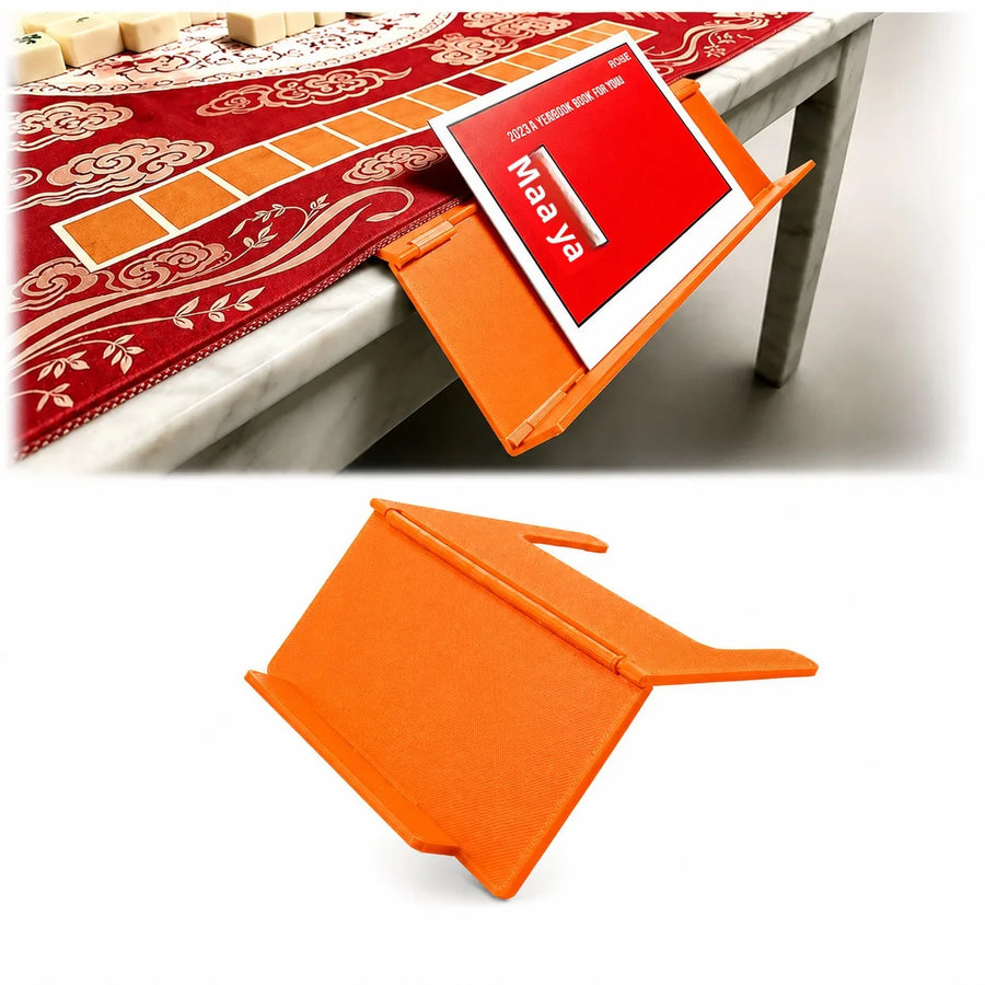 Mahjong Card Holder Stand, 3D Printed PLA with Non-Slip Mat, Portable, view 3