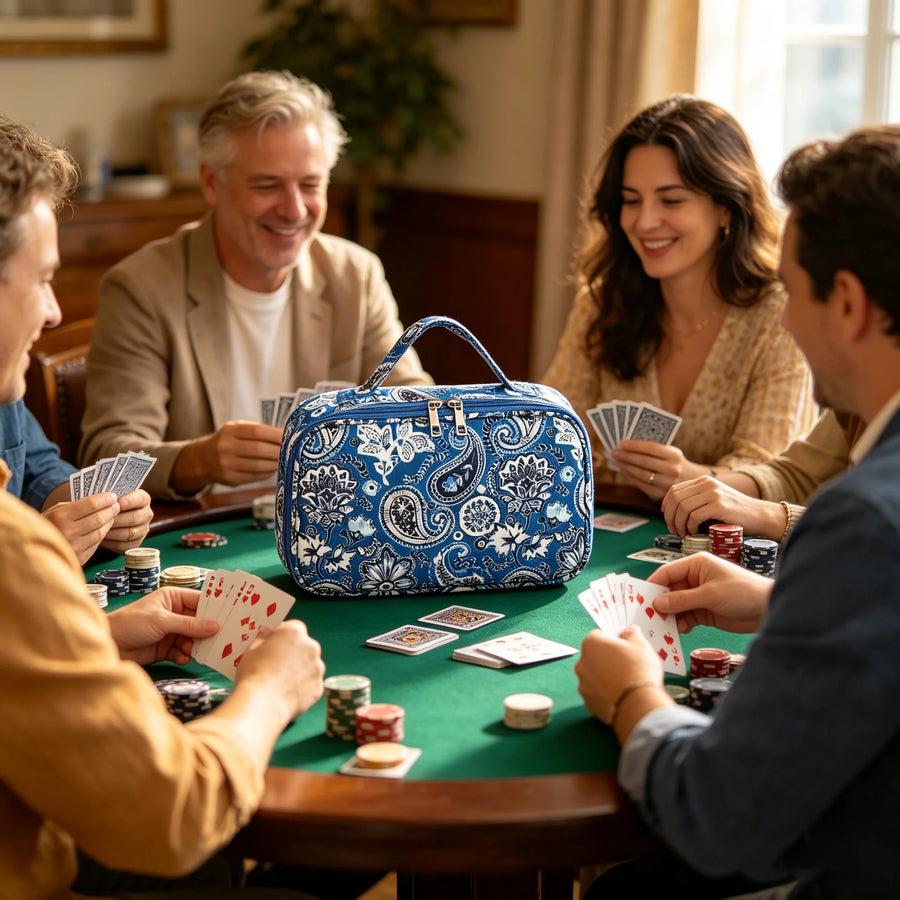 Mahjong Storage Bag for Tiles and Racks, Oxford Cloth, Retro Pattern, Foldable, Large Capacity, view 5