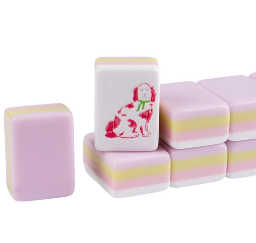 American Mahjong Set, 160 Tiles, 4 Layer Engraved Acrylic, Pink, view 4