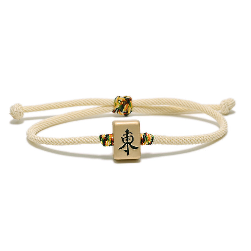 Mahjong Fortune Bracelet, Iron, Chinese Characters, Vintage Retro Style, view 5
