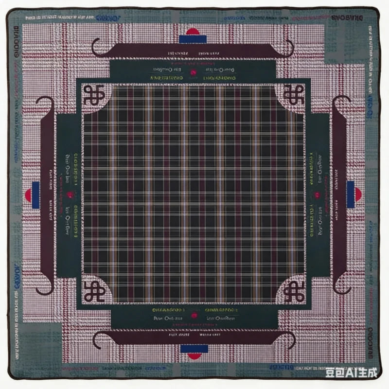 American Mahjong Table Mat, Thickened, Non-Slip, Noise Reducing, Floral Bird Print, view 6